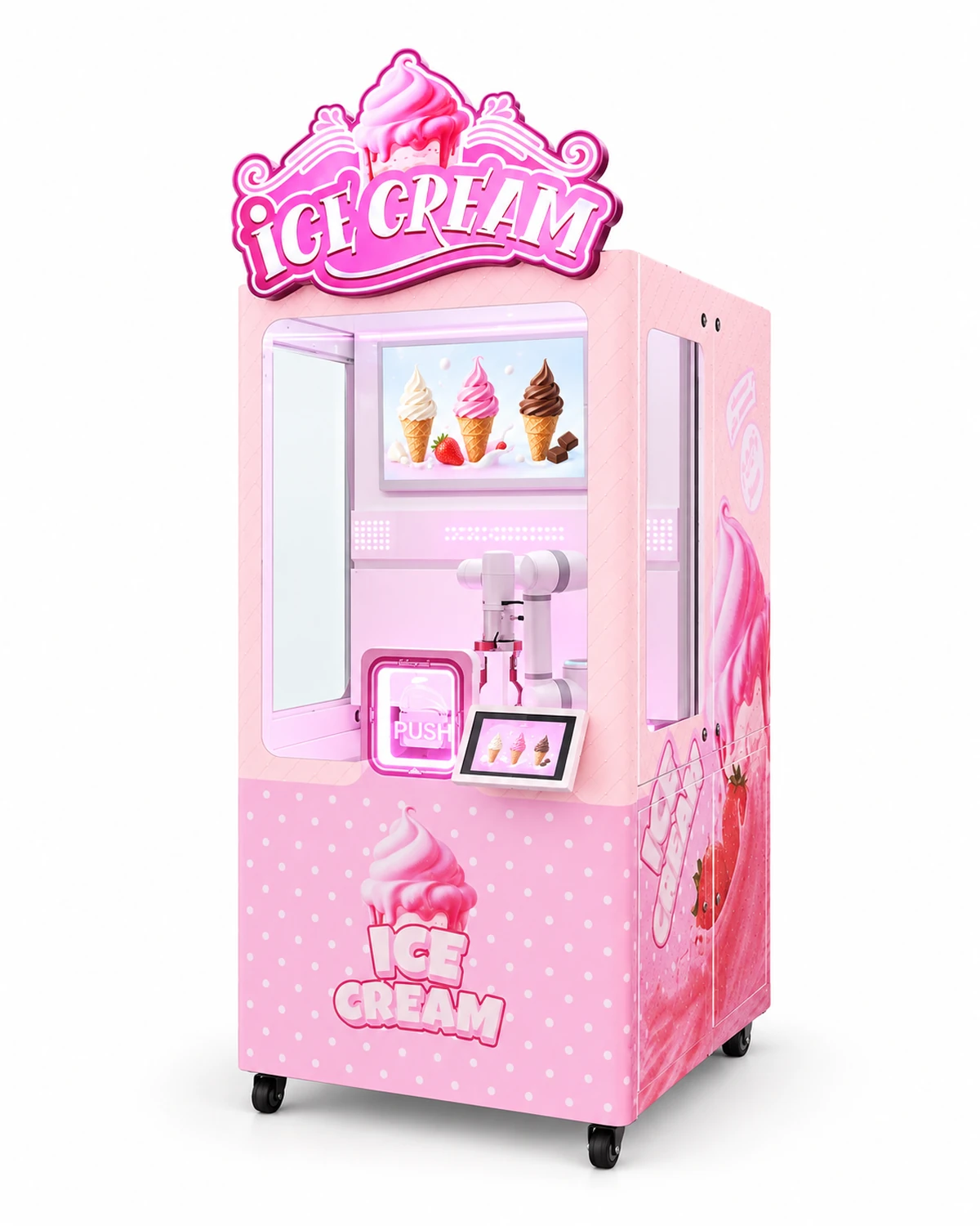 AI012-B robotic ice cream vending machine, front view