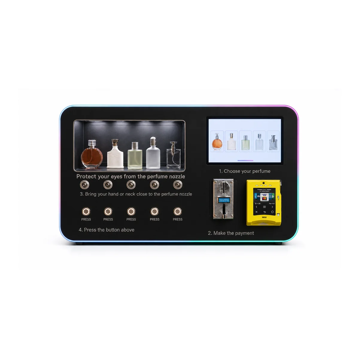 YL01 wall-mounted five-selection perfume vending machine