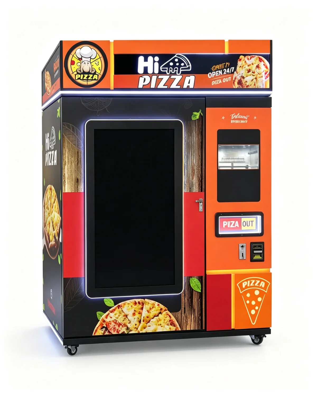 AW-014AA indoor pizza vending machine with 55-inch touch screen