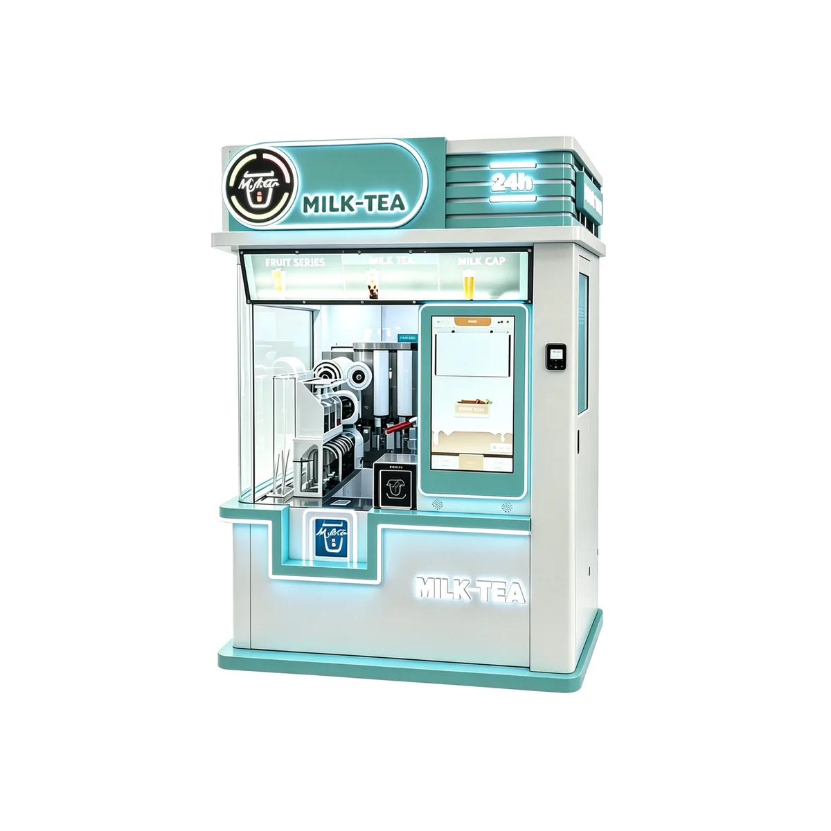 Robotic milk tea and bubble tea vending machine